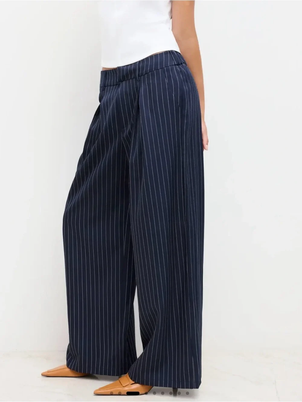 NWOT CIDER Navy & Blue WIDE LEG TROUSERS